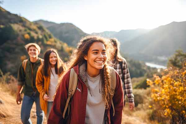 teen girl hiking